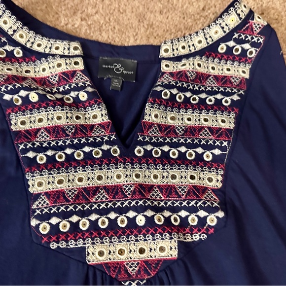 Market + Spruce Boho V Neck Top XL - Picture 2 of 4